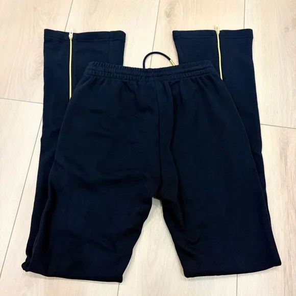 Adidas Originals Women's Track Pants Black Boot cut pant with ankle Gold zip XS - Picture 15 of 16